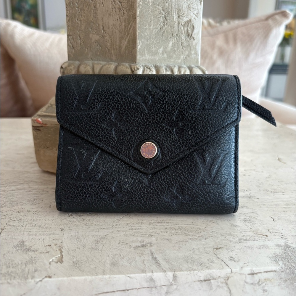 Louis Vuitton Black Embossed Monogram Envelope Wallet